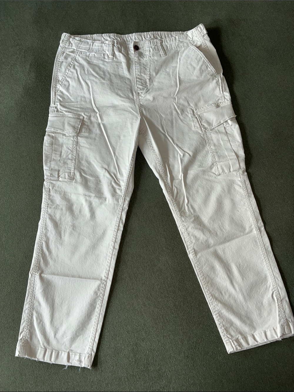 American Eagle Men's White Cargo Pants - Natural 38x30